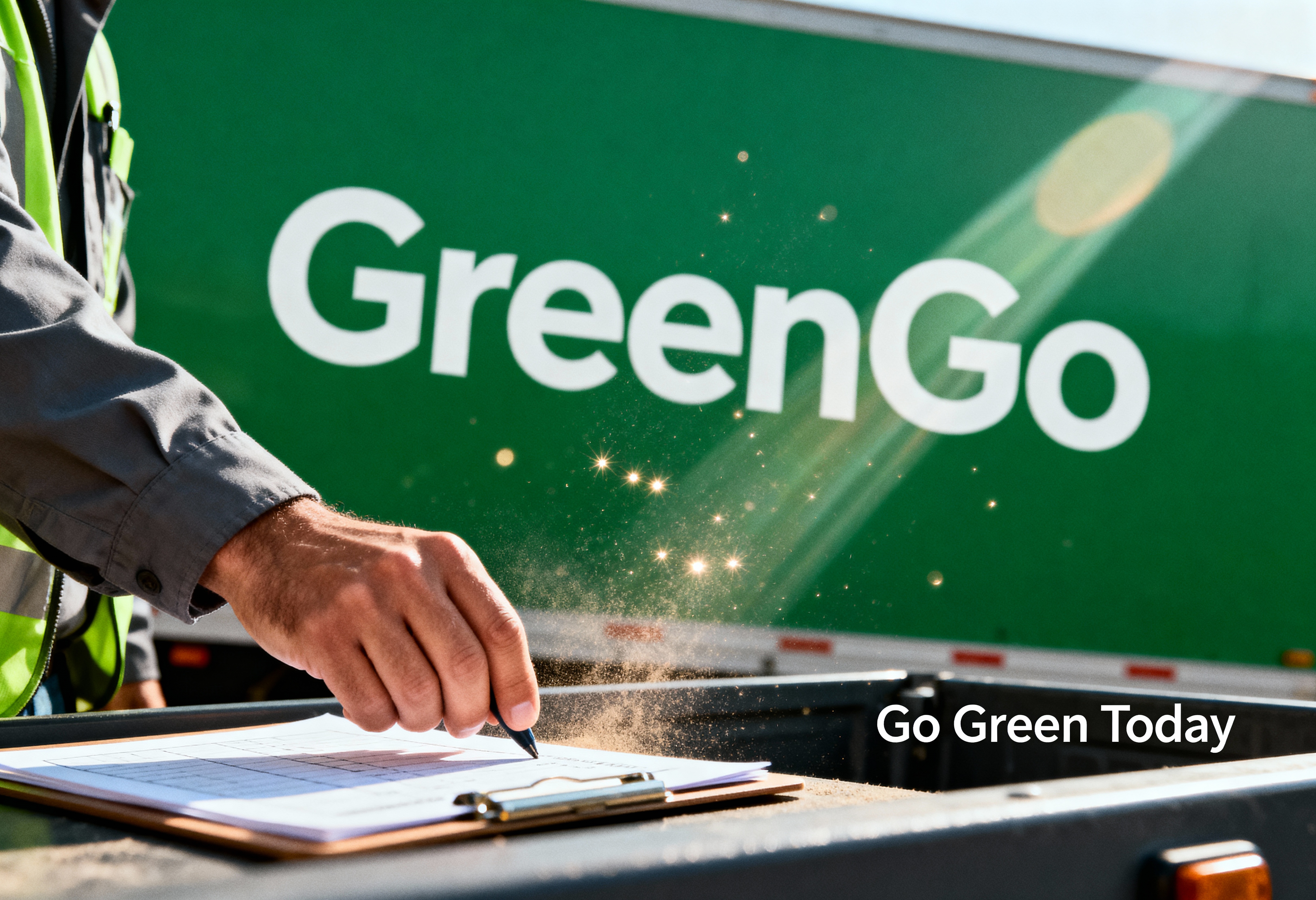 Recurring business recycling pickup service truck